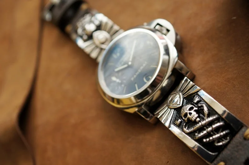 Skull Eyes Sterlingsilber 925 Anhänger Uhrenarmband ( 2-teilig) für Panerai oder Apple Watch 1 2 3 – Bild 5